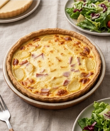 Quiche mit Kartoffeln und Putenschinken