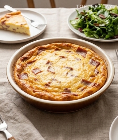 Quiche sans pâte aux lardons de dinde : fondante, rapide et bluffante