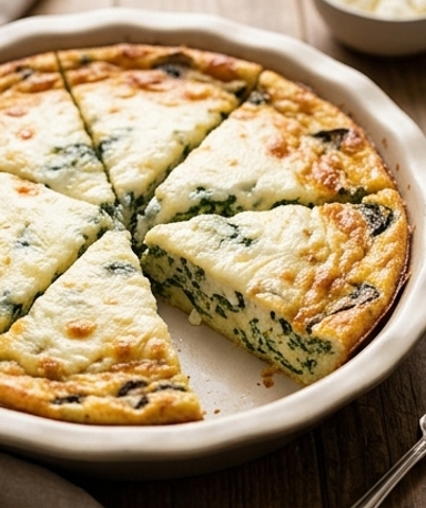 Quiche sans pâte épinards-champignons-feta