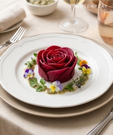 Rose de betterave au tartare d'algues à l'indienne : une entrée qui épate