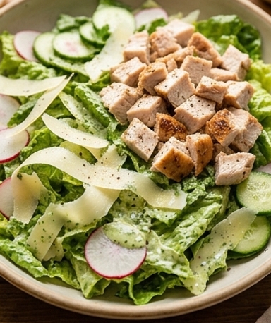 Salade Caesar Green Goddess au Poulet Rôti