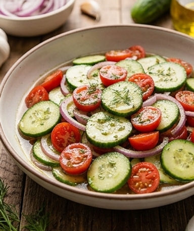 Salade Concombre Tomate Oignon
