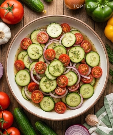 Gurken-Tomaten-Zwiebel-Salat