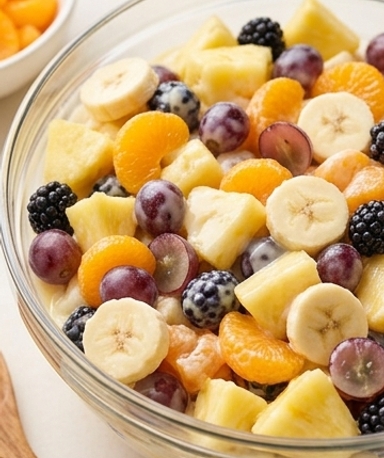 Salade de Fruits au Pudding Vanille