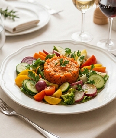 Salade de légumes et tartare de carottes façon chef
