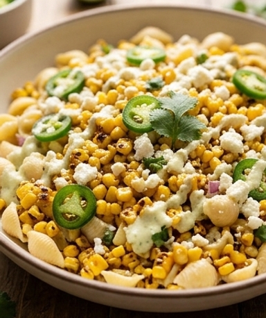 Salade de Pâtes Maïs Grillé Style Mexicain