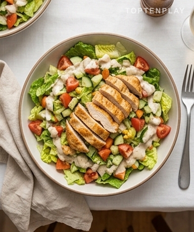 Cremiger hausgemachter Hähnchensalat