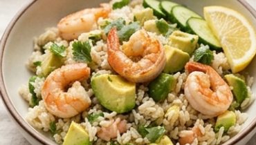 salade-de-riz-aux-crevettes-et-avocat-fraiche-crem cover
