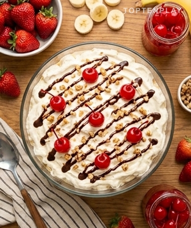 Salade Fluff Banana Split : Le Dessert Sans Four qui Disparaît en Premier