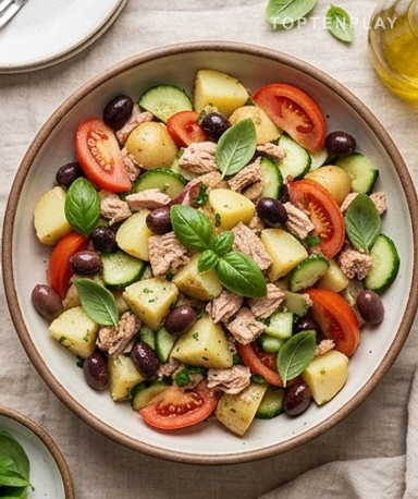 Salade Méditerranéenne Pommes de Terre et Thon : Fraîche, Complète et Prête en 40 Minutes