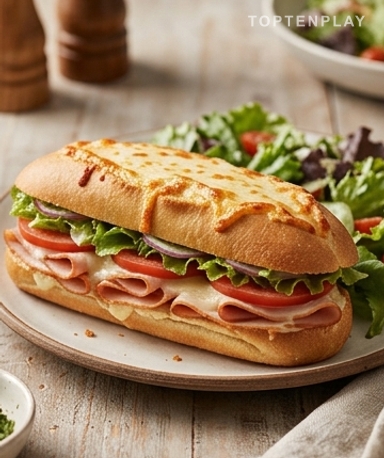 Überbackene italienische Sandwiches aus dem Ofen