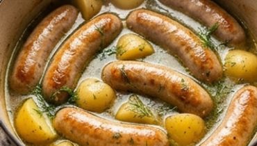 saucisses-mijotees-aux-pommes-de-terre-le-plat-rec cover
