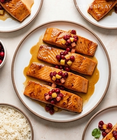 Saumon laqué sirop d'érable et relish canneberge-ananas : le plat de fête qui épate sans stress