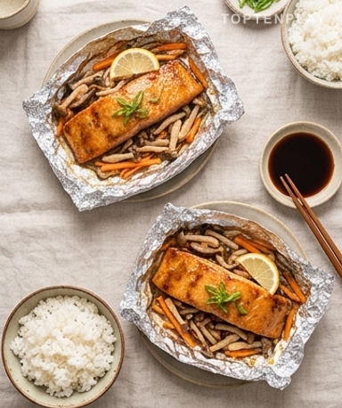 Miso-Lachs en Papillote
