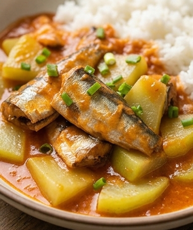 Sayote aux Sardines Sautées