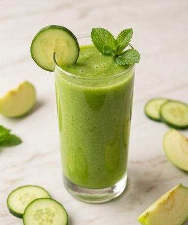 Smoothie Détox Vert Concombre, Pomme Verte & Chayote