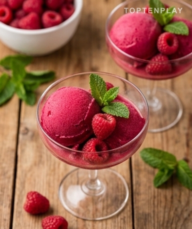 Sorbet framboise 3 ingrédients : le dessert ultra-frais en 10 minutes