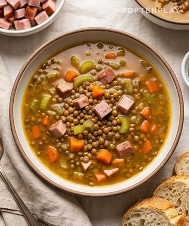 Soupe aux Lentilles et Dinde Fumée : Le Bol Réconfortant Prêt en 35 Minutes