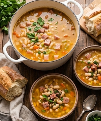 Soupe Haricots Blancs et Jambon à l'Instant Pot : Prête en 30 Minutes