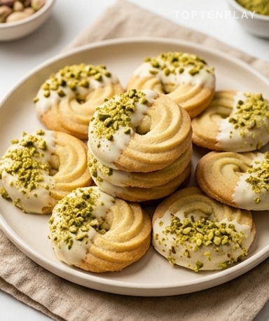Spritz à la pistache et chocolat blanc : les biscuits qui disparaissent en deux minutes