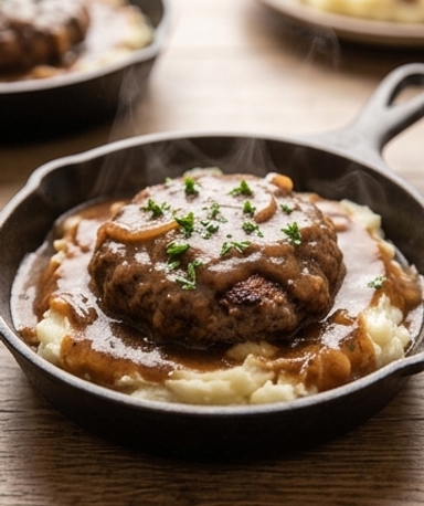 Steak Haché à la Sauce Brune Façon Amish