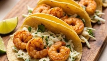 Tacos aux Crevettes et Slaw Coriandre-Citron Vert : Prêts en 30 Minutes