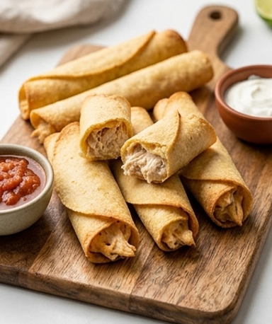 Taquitos Croustillants Poulet-Cream Cheese au Four