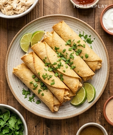 Taquitos Croustillants Poulet-Cream Cheese au Four