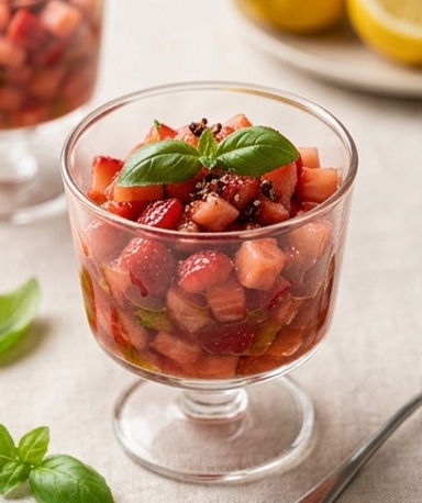 Tartare de fraise et tomate au poivre de Sichuan