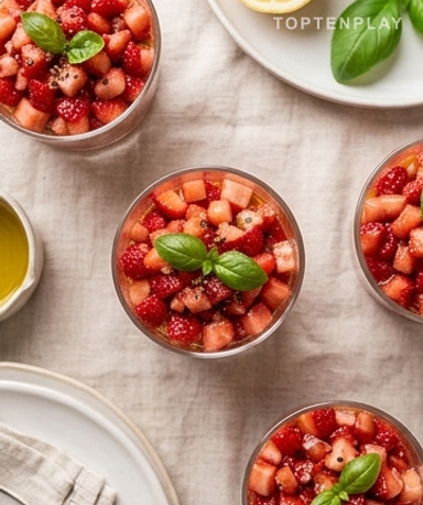 Tartare de fraise et tomate au poivre de Sichuan : la recette fraîche en deux versions