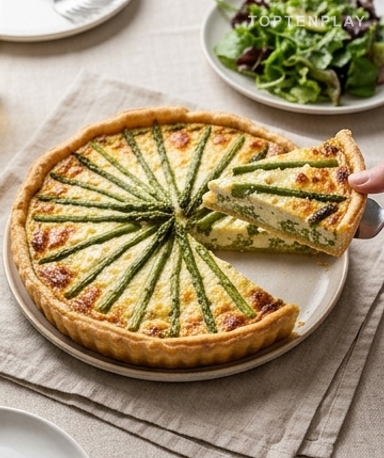 Tarte aux asperges, pesto et chèvre : la quiche de printemps qui change tout