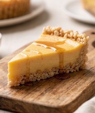 Tarte crémeuse au sirop d'érable et croûte croustillante façon Rice Krispies