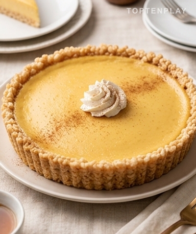 Tarte crémeuse au sirop d'érable et croûte croustillante façon Rice Krispies