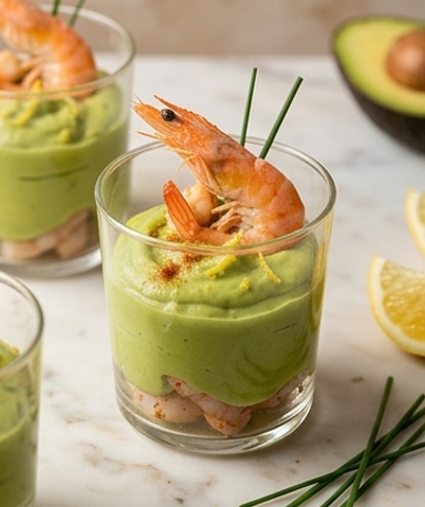 Verrines avocat et crevettes