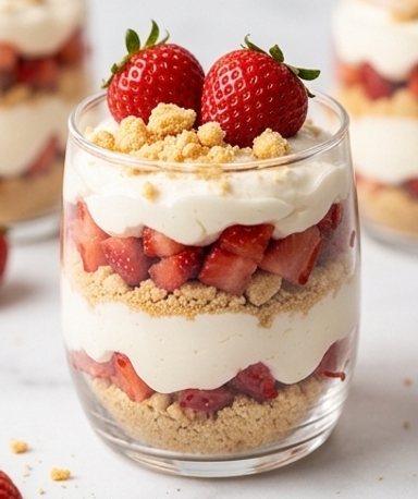 Verrines Fraises Mascarpone et Sablés Bretons