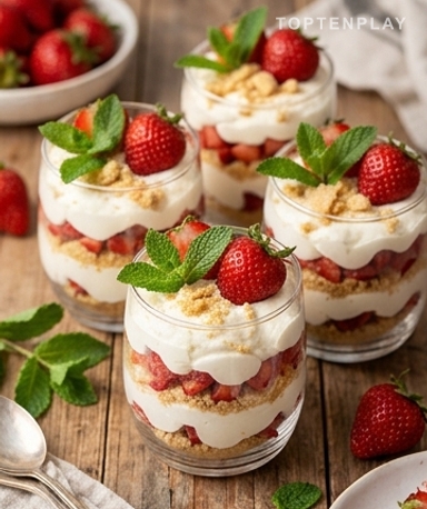 Verrines Fraises Mascarpone et Sablés Bretons : Le Dessert Sans Cuisson qui Épate Tout le Monde