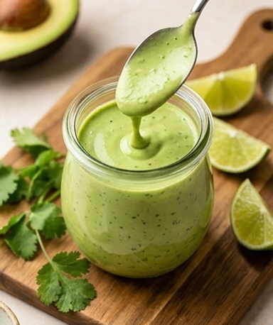 Vinaigrette crémeuse avocat, coriandre et citron vert