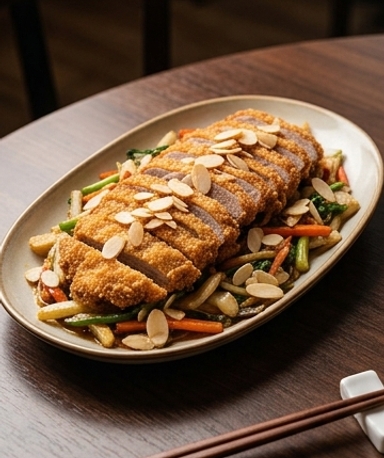 Wor Shu Duck — Canard Croustillant Cantonais aux Amandes