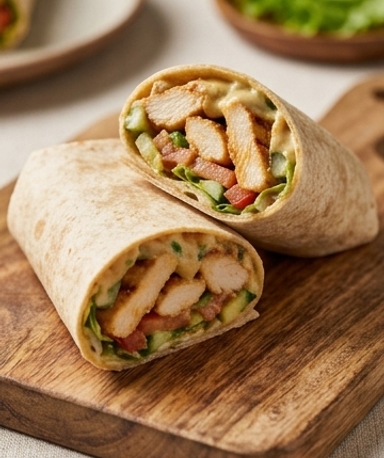 Wraps au Poulet Sauce Miel Moutarde