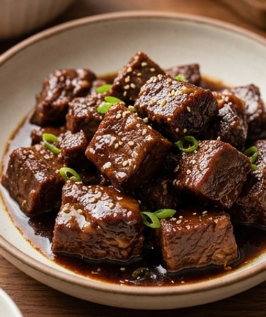 Bœuf braisé à la sauce soja caramélisée façon asiatique