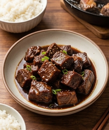 Bœuf braisé à la sauce soja caramélisée façon asiatique