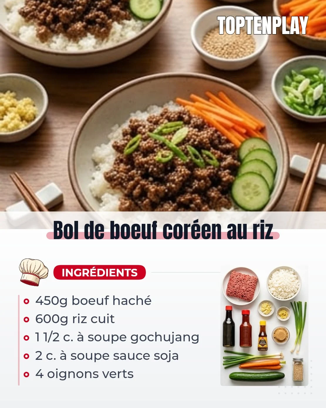 Bol de boeuf coréen au riz