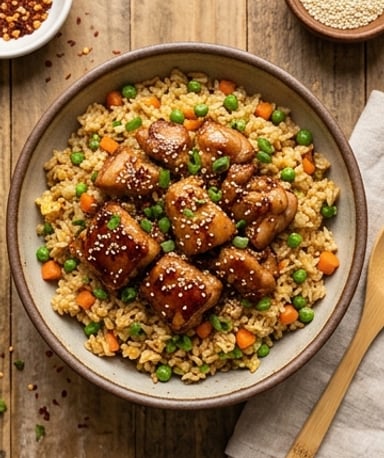 Bol de Riz Frit au Poulet Teriyaki