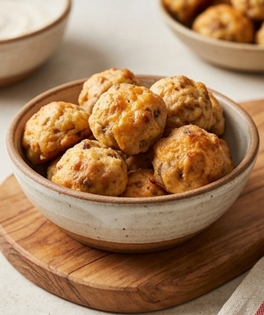 Boulettes Apéritives Fromage Frais & Saucisse