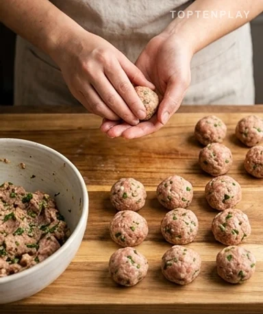 On façonne les boulettes