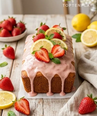 Ultra-Moist Vegan Lemon and Strawberry Loaf