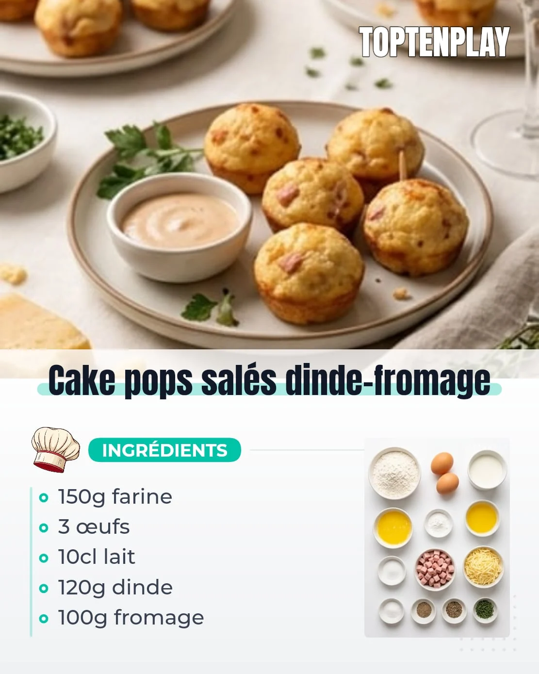 Cake pops salés dinde-fromage