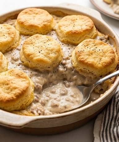 Casserole Biscuits & Gravy