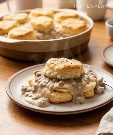Casserole Biscuits & Gravy : Le Petit-Déj Américain qui Réchauffe Tout
