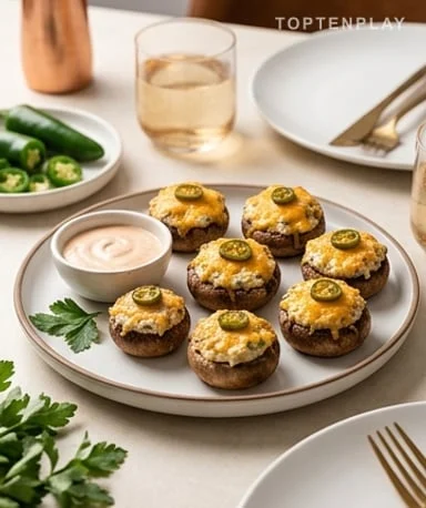 Champignons farcis façon jalapeño poppers